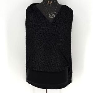 NWOT Ariella Made in USA shimmery black blouse